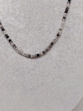 Rutil Kuvars Taşı Rondela Faset Kesim 2,5*1,5mm 1000 Ayar Gümüş İpli Kolye (Sabit Klipsli) thumbnail 2