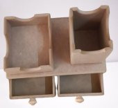 Hobi ADN 90254 Dekoratif Çift Çekmeceli Kalemlik Ahşap MDF HAM CNC Kesim El Yapım - 1