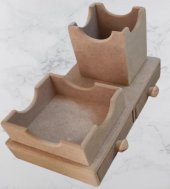 Hobi ADN 90254 Dekoratif Çift Çekmeceli Kalemlik Ahşap MDF HAM CNC Kesim El Yapım - 3