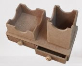 Hobi ADN 90254 Dekoratif Çift Çekmeceli Kalemlik Ahşap MDF HAM CNC Kesim El Yapım - 5