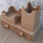 Hobi ADN 90254 Dekoratif Çift Çekmeceli Kalemlik Ahşap MDF HAM CNC Kesim El Yapım - 8
