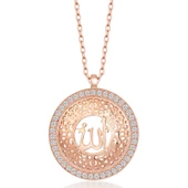 Gümüş Rose Allah Yazılı Kadın Kolye  SL5453 thumbnail 3