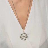 Gümüş Kazaziye Örgü Kadın Kolye SL5235 thumbnail 6