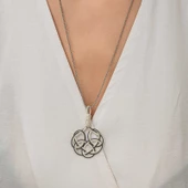 Gümüş Kazaziye Örgü Kadın Kolye SL5235 thumbnail 4