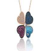 Gümüş Rose Dört Yapraklı Yonca Kadın Kolye  SL5647 thumbnail 2