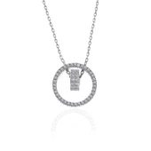 Gümüş İç İçe Geçmiş Halka Kadın Kolye SL5408 thumbnail 1