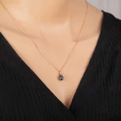 Gümüş Rose Damla İnci Kadın Kolye SL5269 thumbnail 2