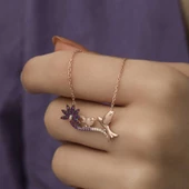​Gümüş Rose Anne Ve Yavru Kuş Bayan Kolye SL3222 thumbnail 6