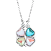 Gümüş Renkli Açılabilen Yonca Kadın Kolye  SL5051 thumbnail 1