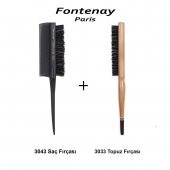 Fontenay Profesyonel 3043 Topuz Fırçası Krepe Şiş Tarak 3In1 ve 3033 Topuz Fırçası 2Li Fırça Seti 3 - 1