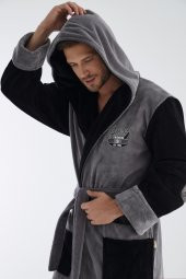 SPORT Nakış Triga Bukle  Bambu Cotton Erkek Bornoz - 1