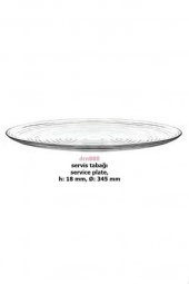 DRN880 Yuvarlak Cam Servis Pasta Sunum Tabağı Sunumluk 35cm - 3