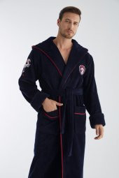 DRAGON Nakış Triga Bukle  Bambu Cotton Erkek Bornoz - 6