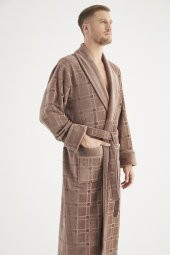 Jakarlı %100 Cotton Erkek Bornozu - 4