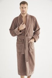 Jakarlı %100 Cotton Erkek Bornozu - 2