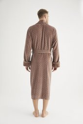 Jakarlı %100 Cotton Erkek Bornozu - 4
