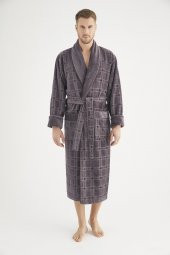 Jakarlı %100 Cotton Erkek Bornozu - 6