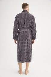 Jakarlı %100 Cotton Erkek Bornozu - 10