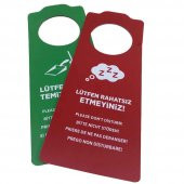100 Adet PVC Çift Taraflı Kart Rahatsız Etmeyin Odayı Temizleyiniz Otel Odası Kartı Kapı Askısı - 1