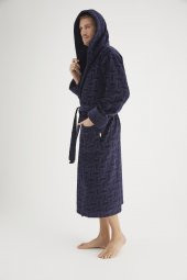 Jakarlı %100 Cotton Erkek Bornozu - 3