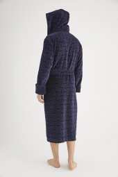 Jakarlı %100 Cotton Erkek Bornozu - 4