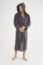 Jakarlı %100 Cotton Erkek Bornozu - 8