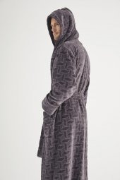 Jakarlı %100 Cotton Erkek Bornozu - 11
