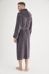 Jakarlı %100 Cotton Erkek Bornozu - 12
