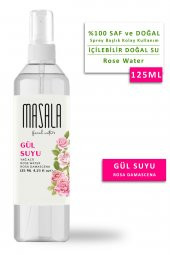 Masala Saf Gül Suyu 125 ml 100 Doğal Yağlı Hidrosol - Tonik Rose Floral Water Hydrosol Tonic - 1