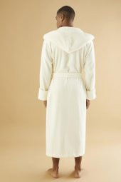Uzun Kapüşonlu Triga Bambu Cotton Bayan Bornoz - 4