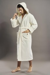 Yaka Fitilli %100 Organik Cotton  Cotton Erkek Bornozu - 3