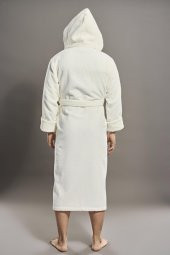 Yaka Fitilli %100 Organik Cotton  Cotton Erkek Bornozu - 8