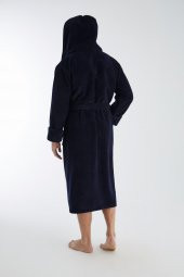Yaka Fitilli Bambu Cotton Erkek Bornozu - 4