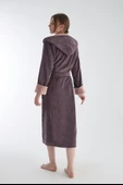 Uzun Kapüşonlu Triga Bambu Cotton Bayan Bornoz thumbnail 9