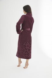 Şalyaka Jakarlı %100 Cotton Bayan Bornozu thumbnail 4