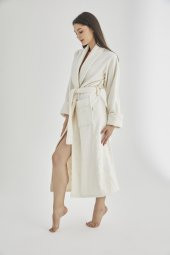 Şalyaka Jakarlı %100 Cotton Bayan Bornozu thumbnail 6