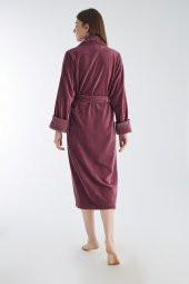 Yaka Fitilli Triga Bambu Cotton Bayan Bornozu thumbnail 5