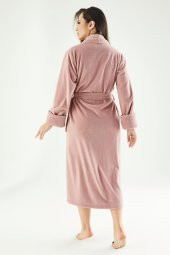Uzun Şalyaka Triga Bambu Cotton Bayan Bornoz - 8