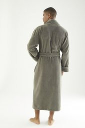 Uzun Şalyaka Triga Bambu Cotton Erkek Bornoz - 4
