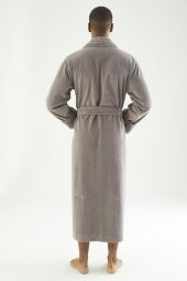 Uzun Şalyaka Triga Bambu Cotton Erkek Bornoz - 8