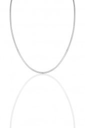 Gümüş italyan yassı zincir kolye altın  SGTL11757 thumbnail 5