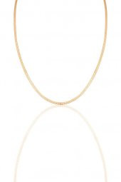 Gümüş italyan yassı zincir kolye altın  SGTL11757 thumbnail 7