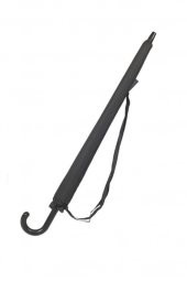 Siyah Desenli Baston 24 Fiber Tel Deri Saplı Premium Protokol Şemsiye - 2