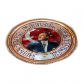 Safir BAKIR DUVAR TABLOSU M.K. ATATÜRK TABLO ÖZEL ELİŞÇİLİĞİ 25 cm A++ KALİTE SAFİR ÇAY KAZANLARI - 1