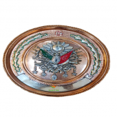 Safir BAKIR TABLO OSMANLI TUĞRA MODELLİ BAKIR DUVAR TABLOSU 25 CM EBATLI A++ KALİTE - 2