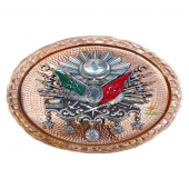 Safir BAKIR TABLO OSMANLI ARMASI ÖZEL EL İŞLEME BAKIR DUVAR TABLOSU 25 CM EBATLI A++ KALİTE - 1