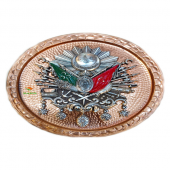 Safir BAKIR TABLO OSMANLI TUĞRASI ARMASI BAKIR DUVAR TABLOSU 30 CM EBATLI A++ KALİTE - 2