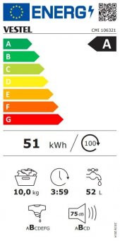 Vestel CMI 106321 1200 Devir 10 KG Çamaşır Makinesi - 2