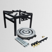 Lüks Profil Gövdeli Dört Ayaklı Üç Yanışlı Döküm Ocak Takım Tüplü - 2