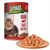 Jungle Biftekli Yetişkin Kedi Konservesi 415Gr - 1